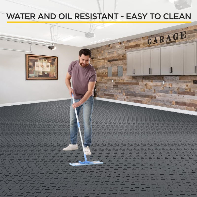 boldworks Garage Floor Tiles Interlocking Garage Flooring Tiles Pack of 48 Antislip Oil and Stain Resistant for Garages Shop Floors Basements 40000 LBS Load Capacity 12x12 Inch Black Color - Image 5